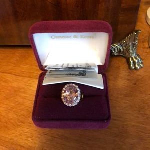 Camrose & Kross pink and clear CZ ring size 6 new